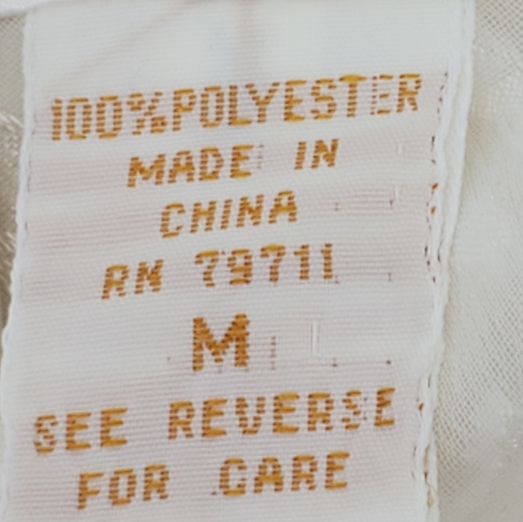 Vintage gold label  nightgown with 23.5" slit, subtle floral sexy chemise medium - Picture 5 of 13